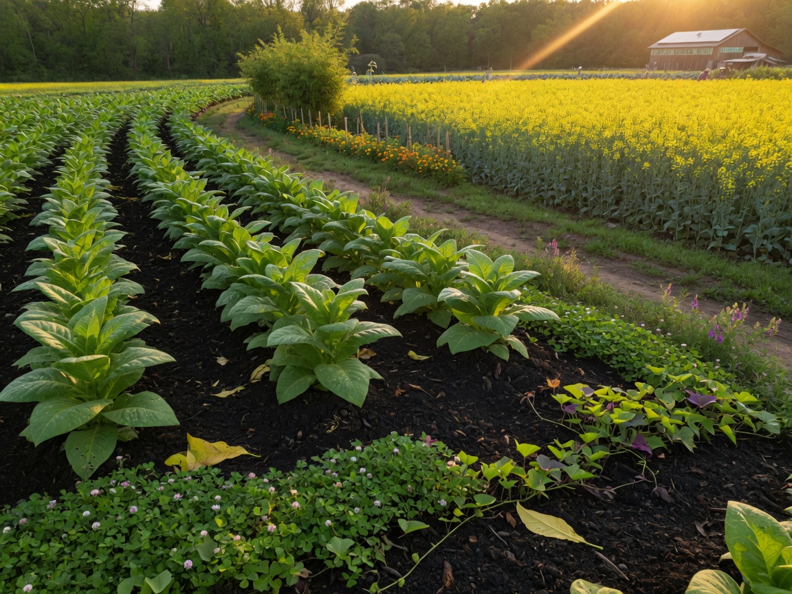 Green manure cover crop in tobacco field demonstration